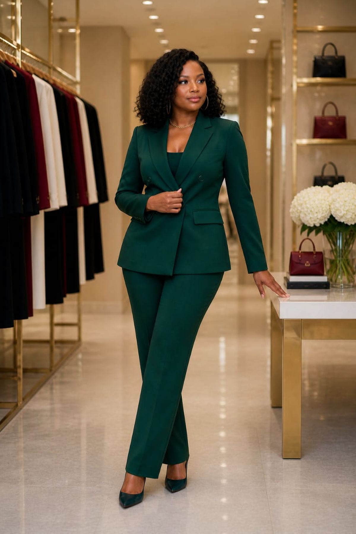 Blazer & Wide-Leg Trousers Set
