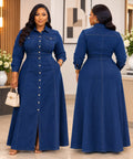 Navy Peplum Top and Mermaid Maxi Skirt