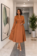 Vibrant Wrap Dress - Orange
