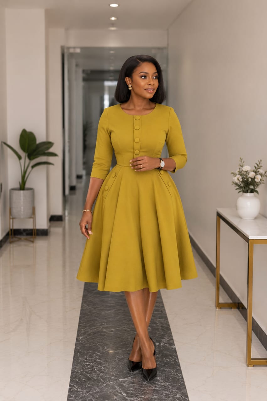 A-Line Day Dress - Yellow