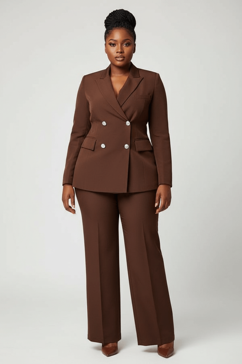 Caramel Tailored Blazer & Trouser Set