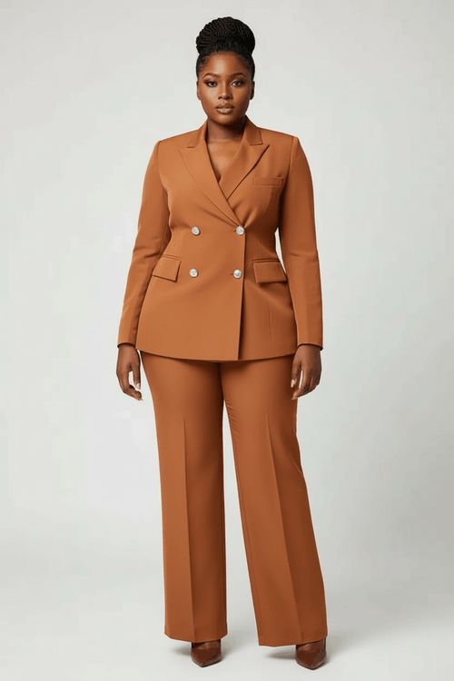 Caramel Tailored Blazer & Trouser Set - view 2