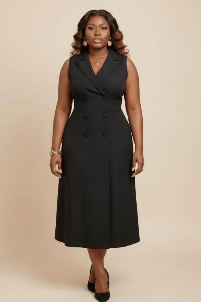 Armless Office Dress - Black