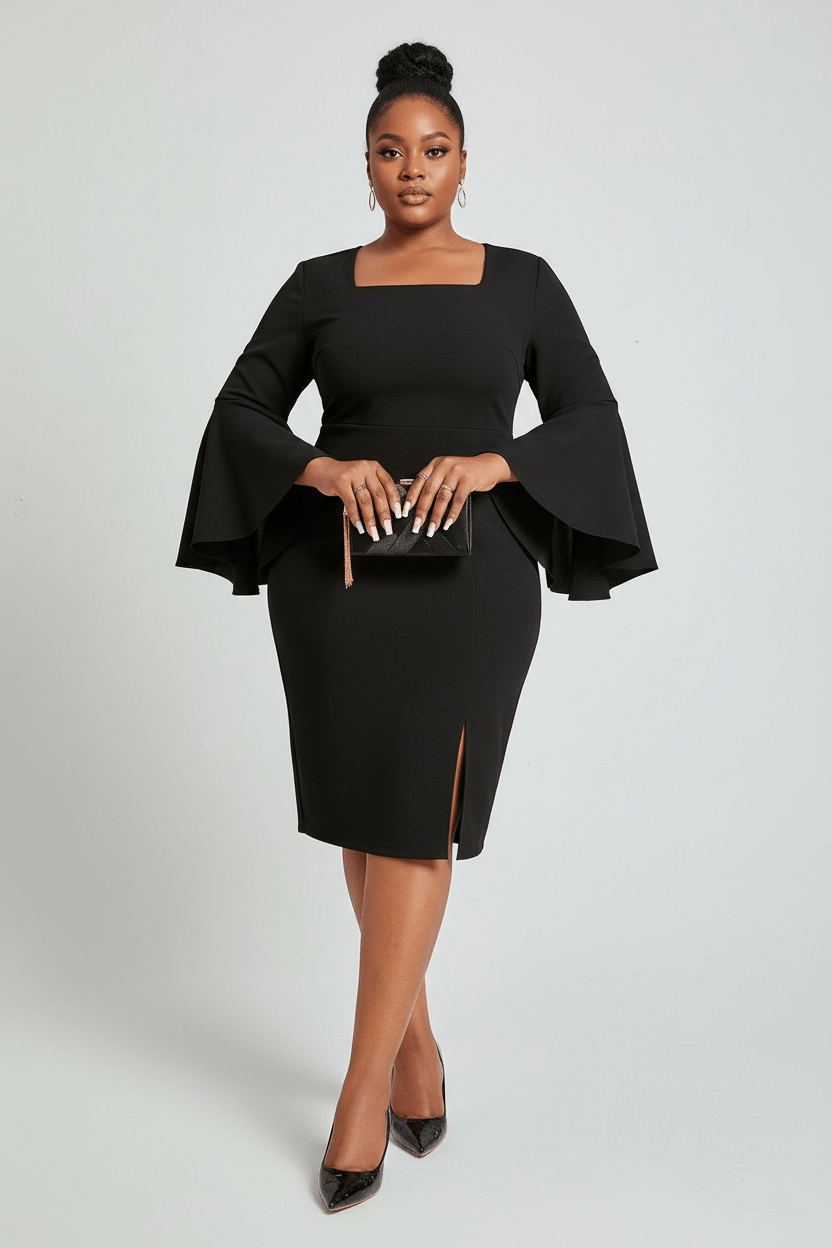 Sheat Office Dress - Black