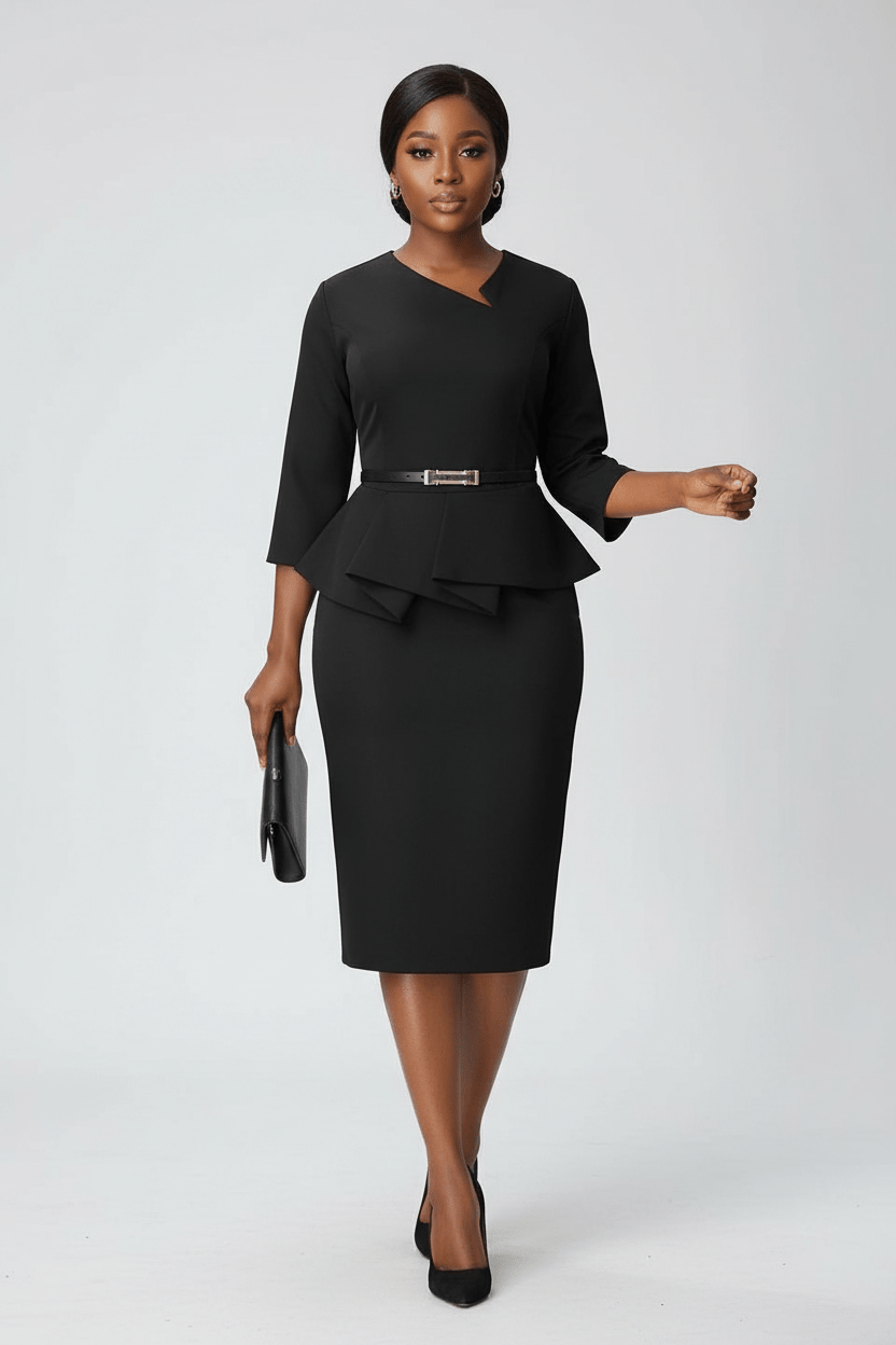 Formal Office Dress - Black