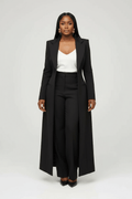 Long Blazer and Pants Set - Black