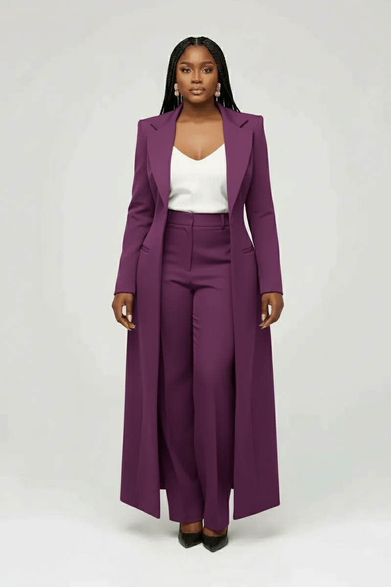 Long Blazer and Pants Set - view 2