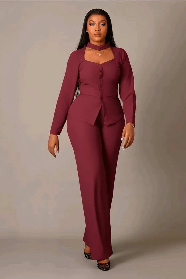 Designer Tailored Top and Pant Set - view 2