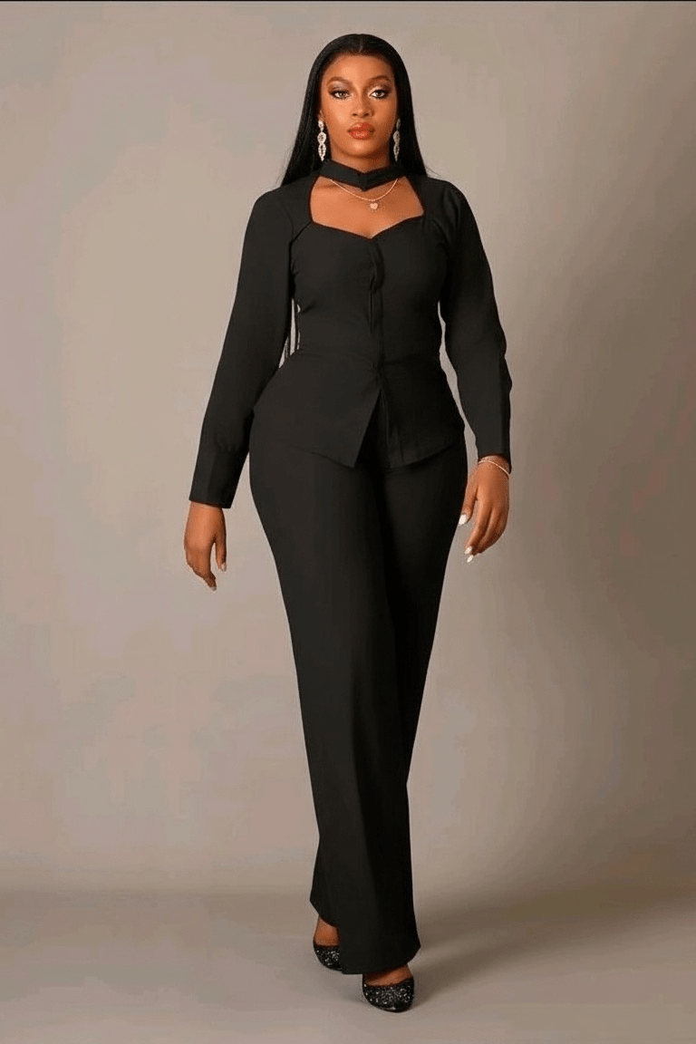Designer Tailored Top and Pant Set - view 3