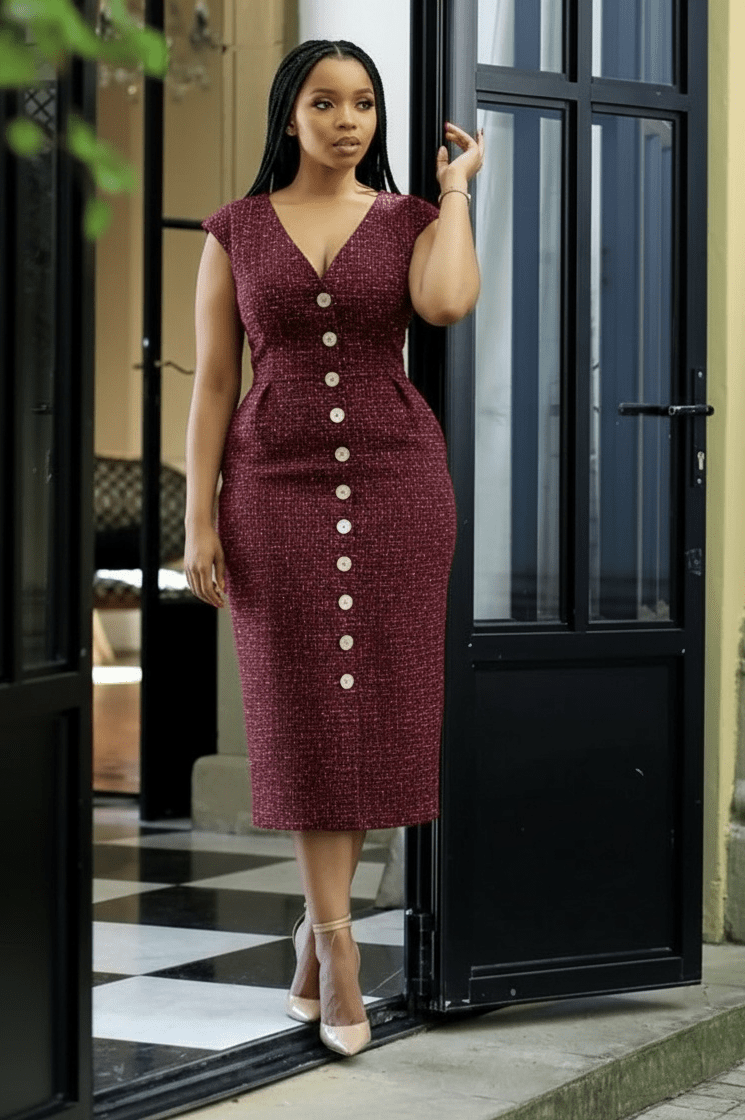 Armless Tweed Office Dress - view 3