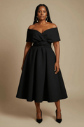 Bare shoulders Office Dress - Black