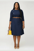 Midi 2 Office Dress - Blue