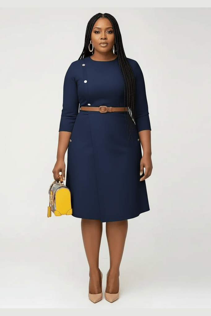 Midi 2 Office Dress - Blue