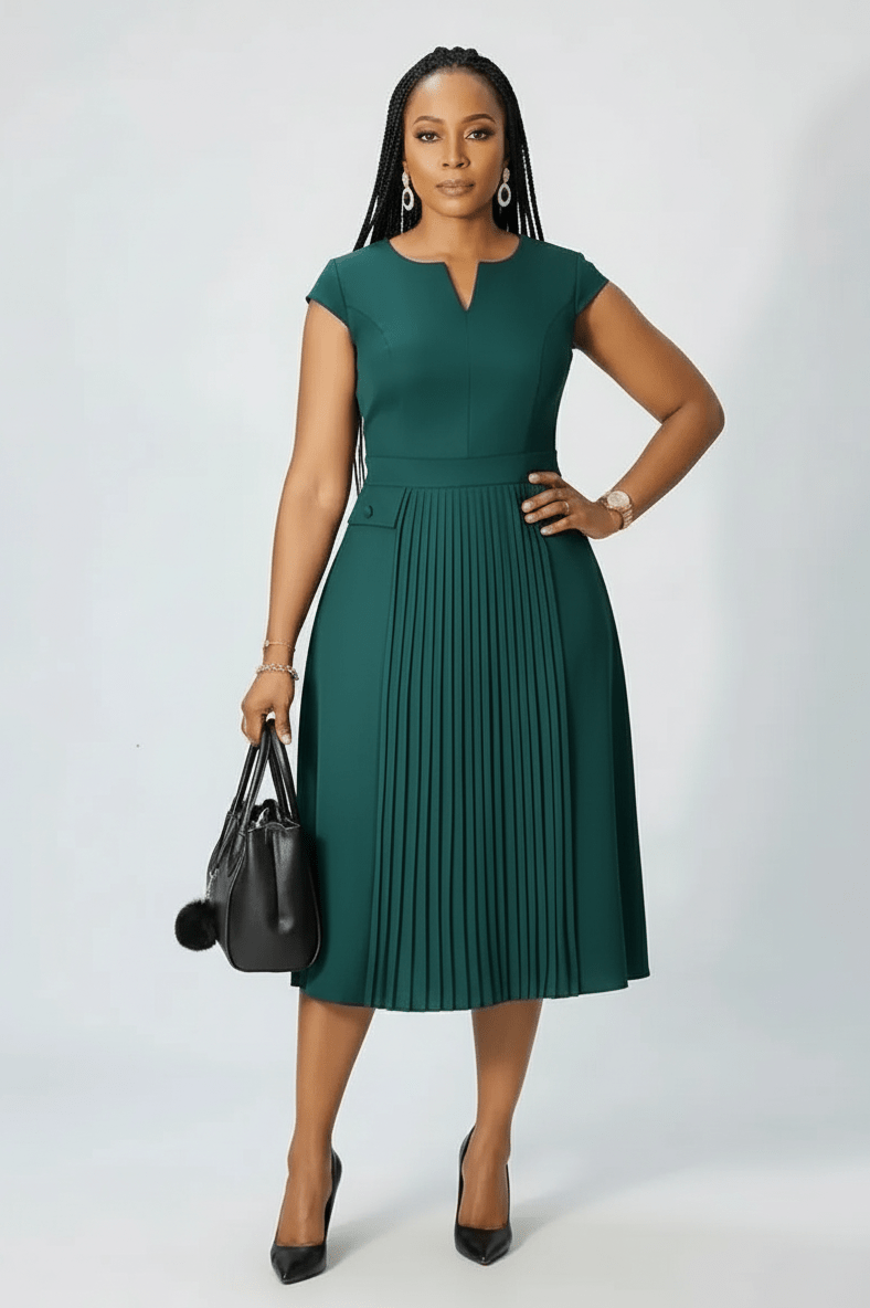 Cap Sleeve Office Dress - view 3