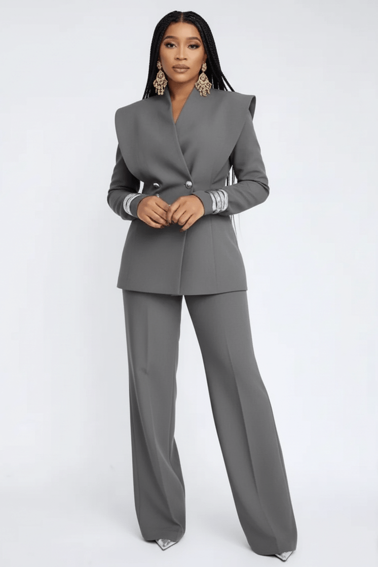 Detailed Tailored Blazer & Trouser Set - view 2
