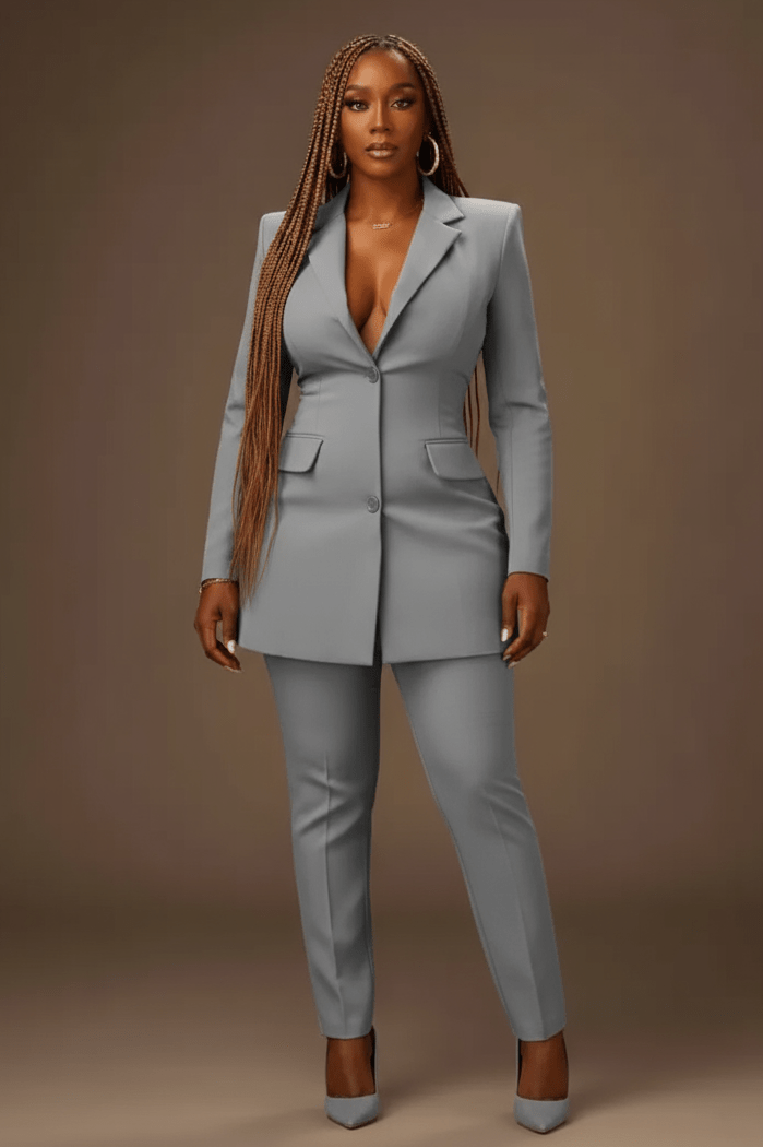 Fitted Tailored Blazer & Trouser Set - view 2