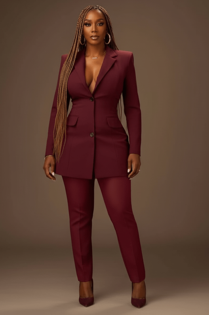 Fitted Tailored Blazer & Trouser Set - view 3