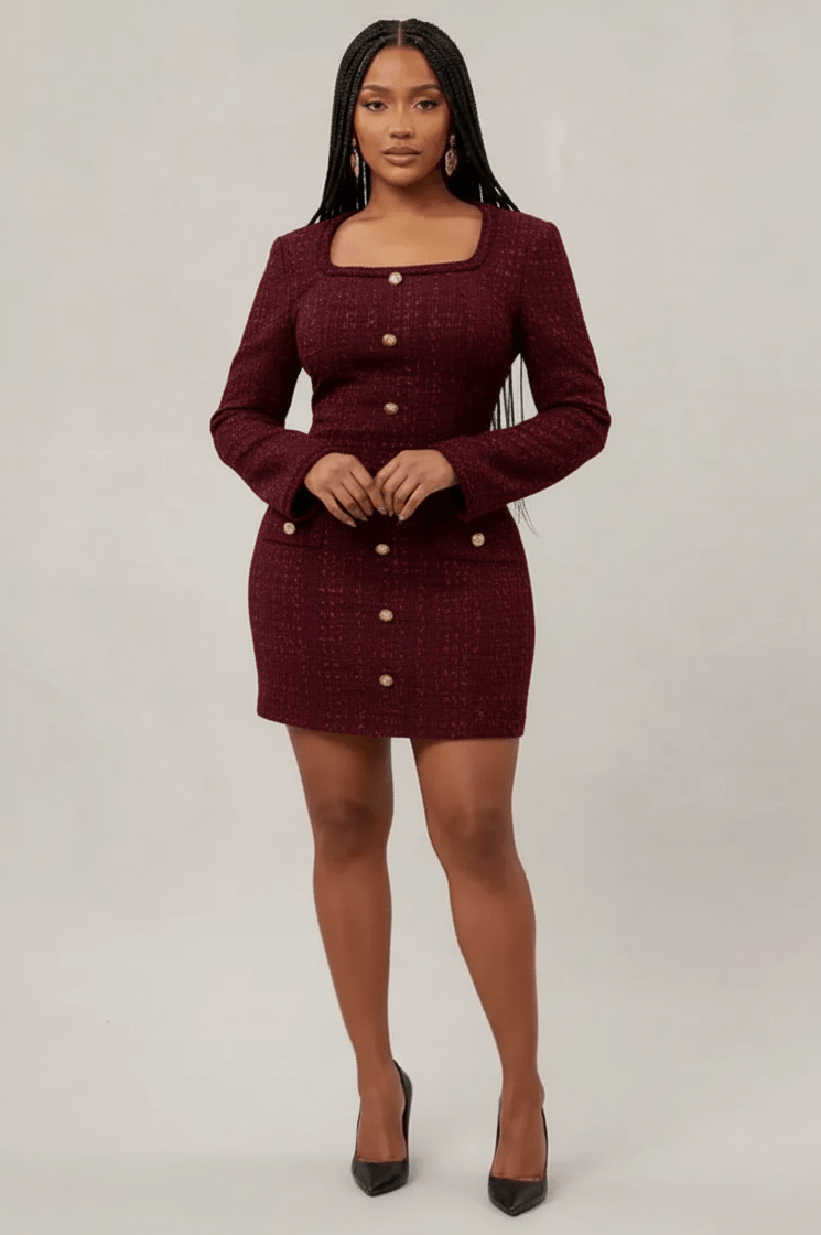Tweed Midi Office Dress - view 3