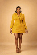 Abike Tweed Office Dress - Wine