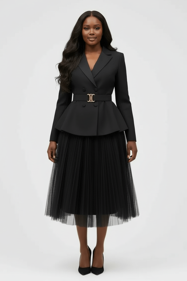 Formal Blazer/Skirt Combo - Black