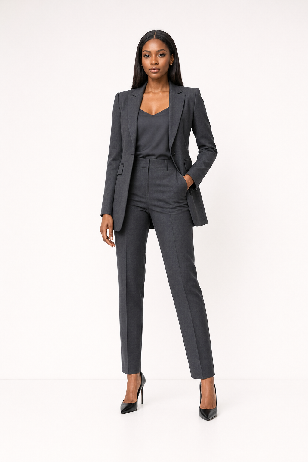 Longline Blazer & Slim Trouser Set - view 4