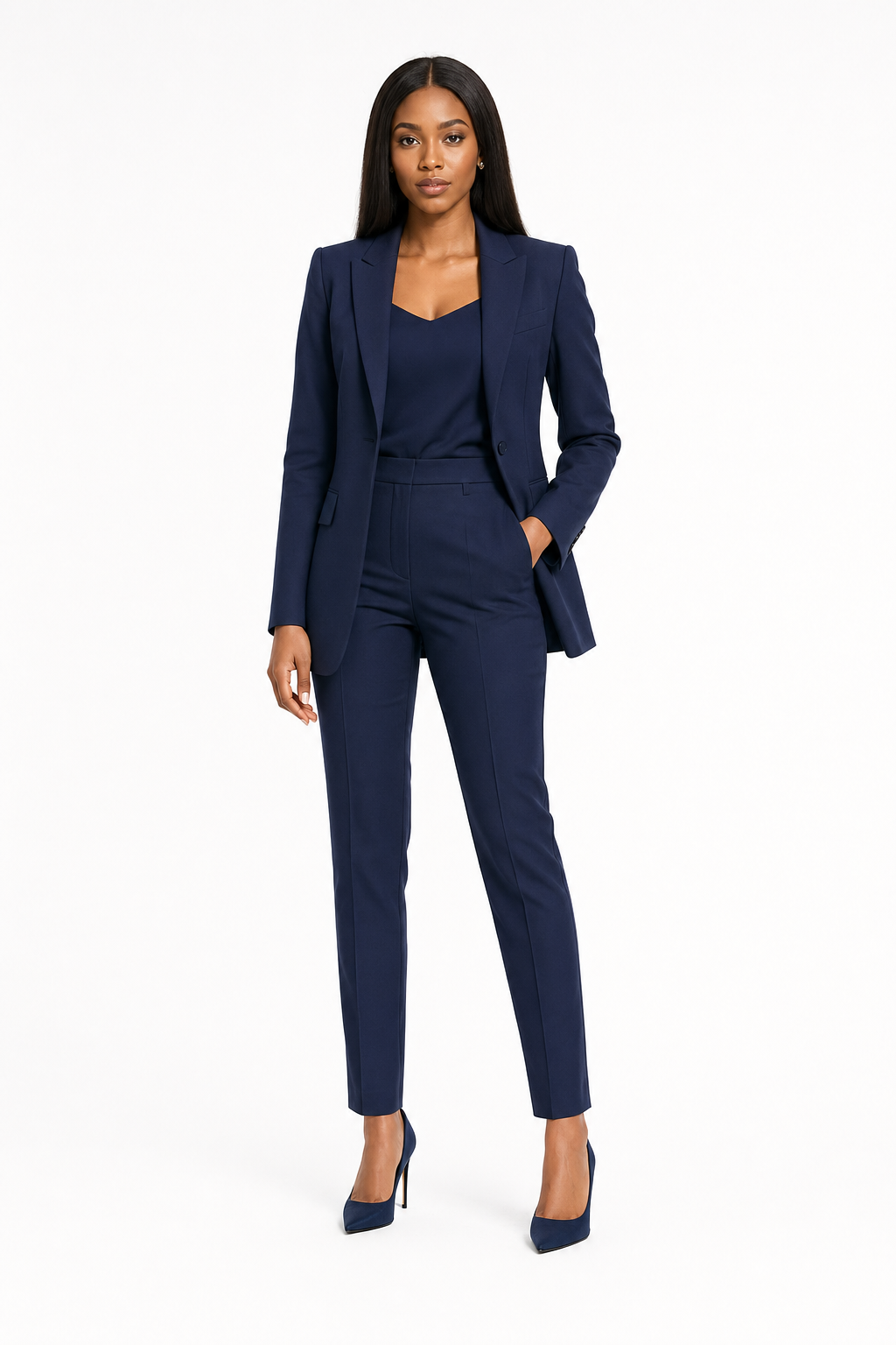 Longline Blazer & Slim Trouser Set - view 2