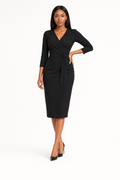 Wrap-Style Midi Dress