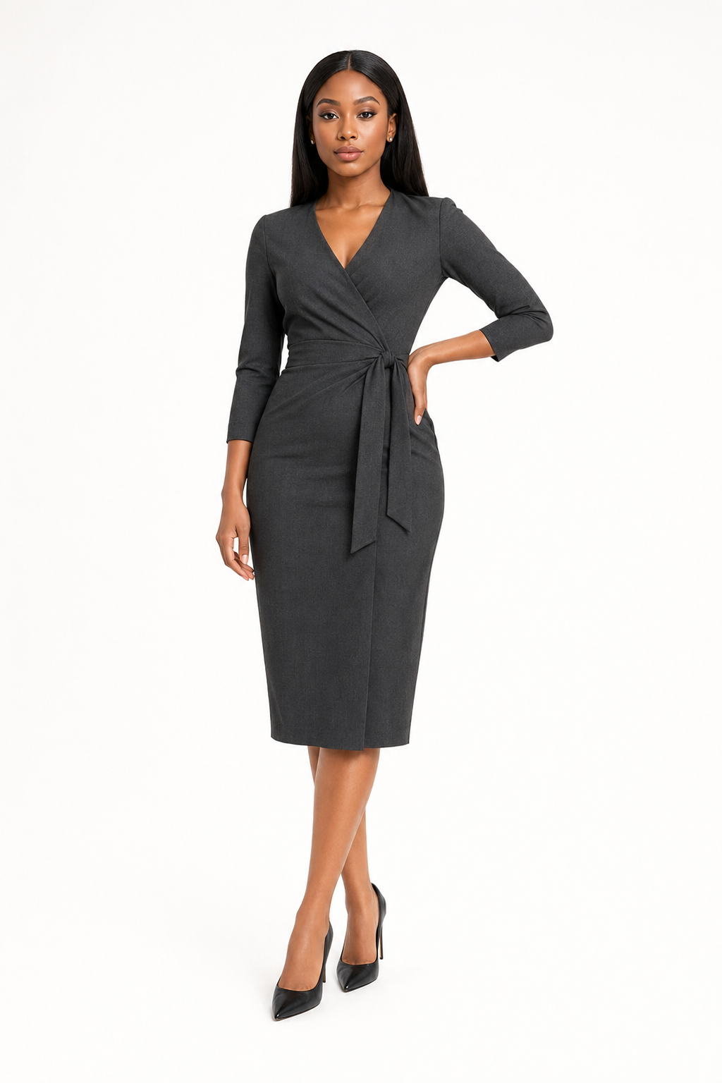 Wrap-Style Midi Dress - view 4