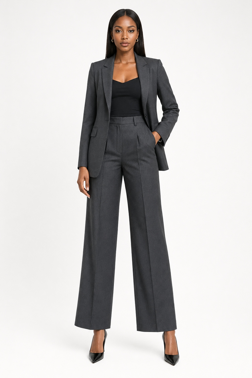 Open-Front Blazer & Cropped Trouser Set - view 4