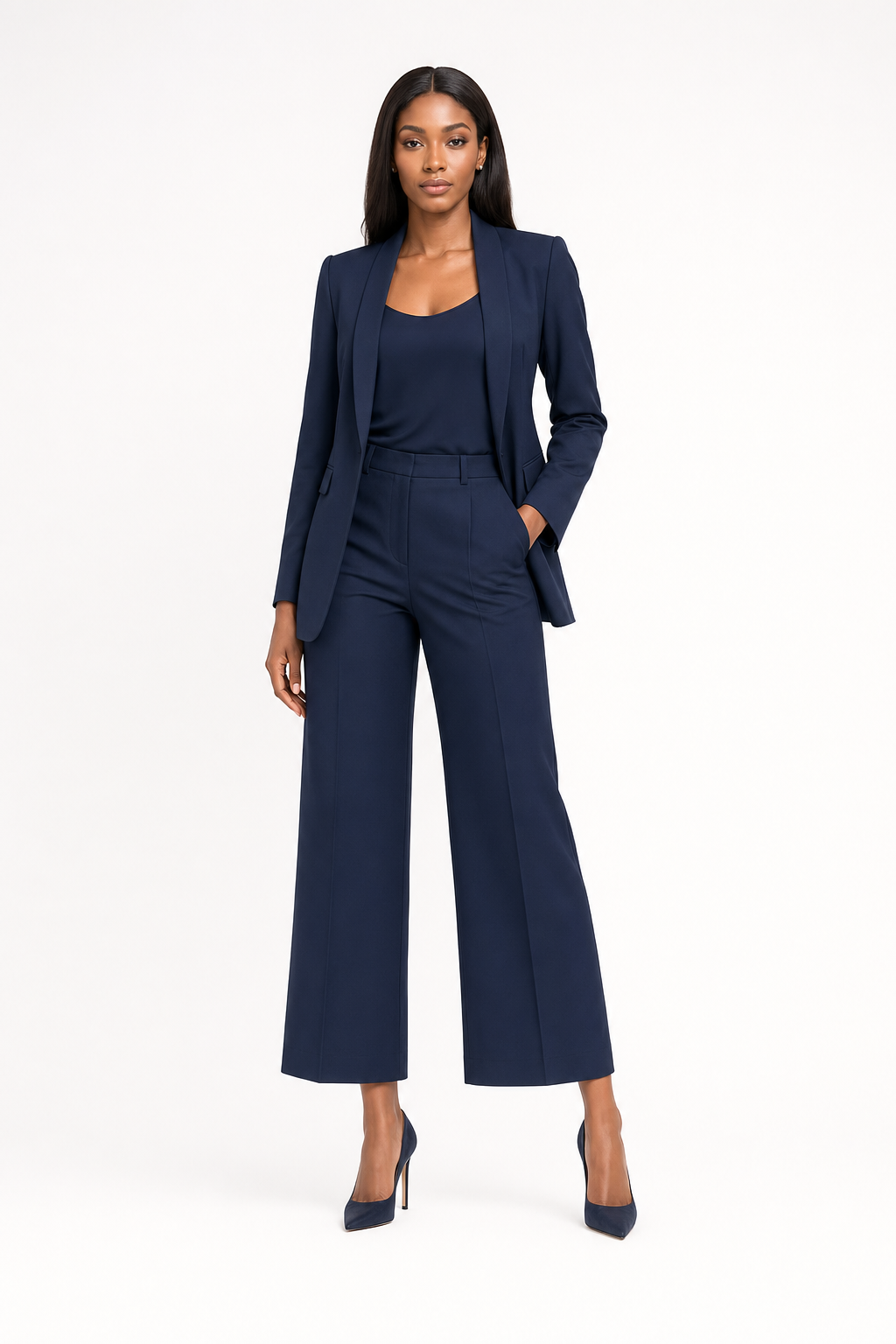 Open-Front Blazer & Cropped Trouser Set - view 2