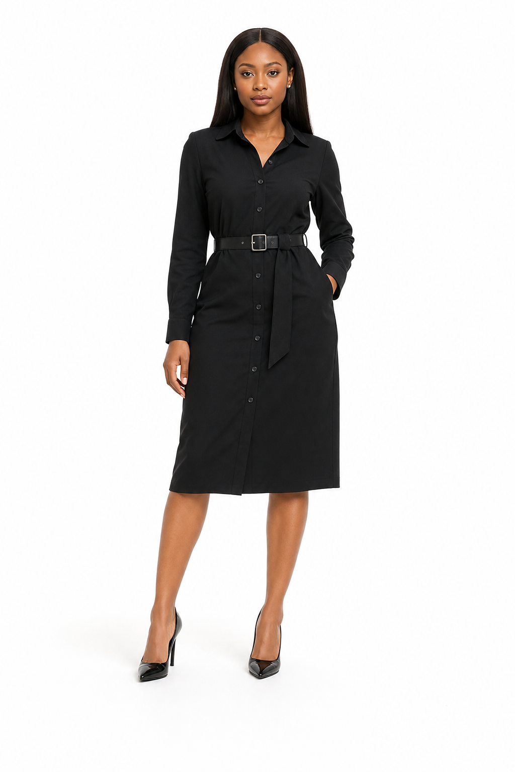 Belted Shirt Dress
