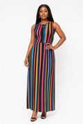 Multicolour Stripe Maxi Dress - Multicolour