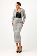Tweed Cropped Jacket & Pencil Skirt Set